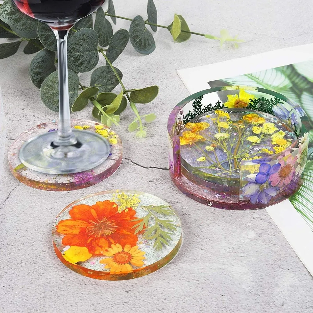 Set Moldes de Silicona para Posavasos Redondo x 5 - Imagen 3