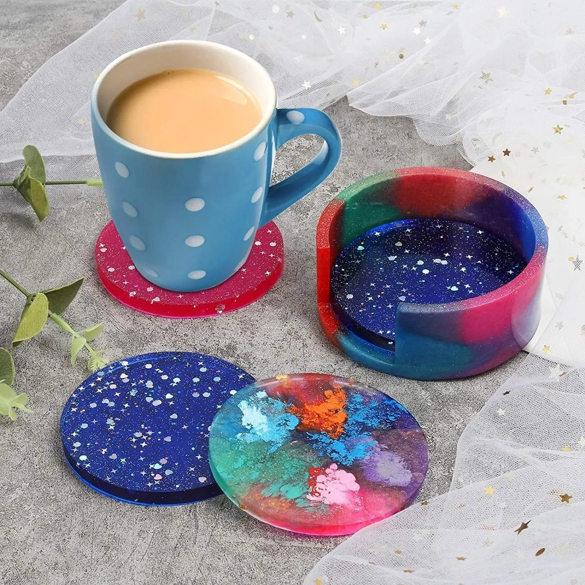 Set Moldes de Silicona para Posavasos Redondo x 5 - Imagen 4