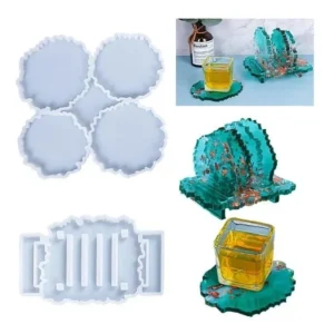 Set Moldes de Silicona Portavasos Irregular Con Soporte