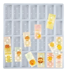 Molde de Silicona Fichas de Dominó para Resina y Manualidades