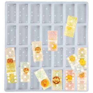 Molde de Silicona Fichas de Dominó para Resina y Manualidades