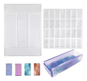 Set Molde Silicona Domino + Caja de Almacenamiento